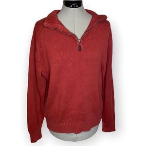 L.L BEAN pullover collared zip neck size medium